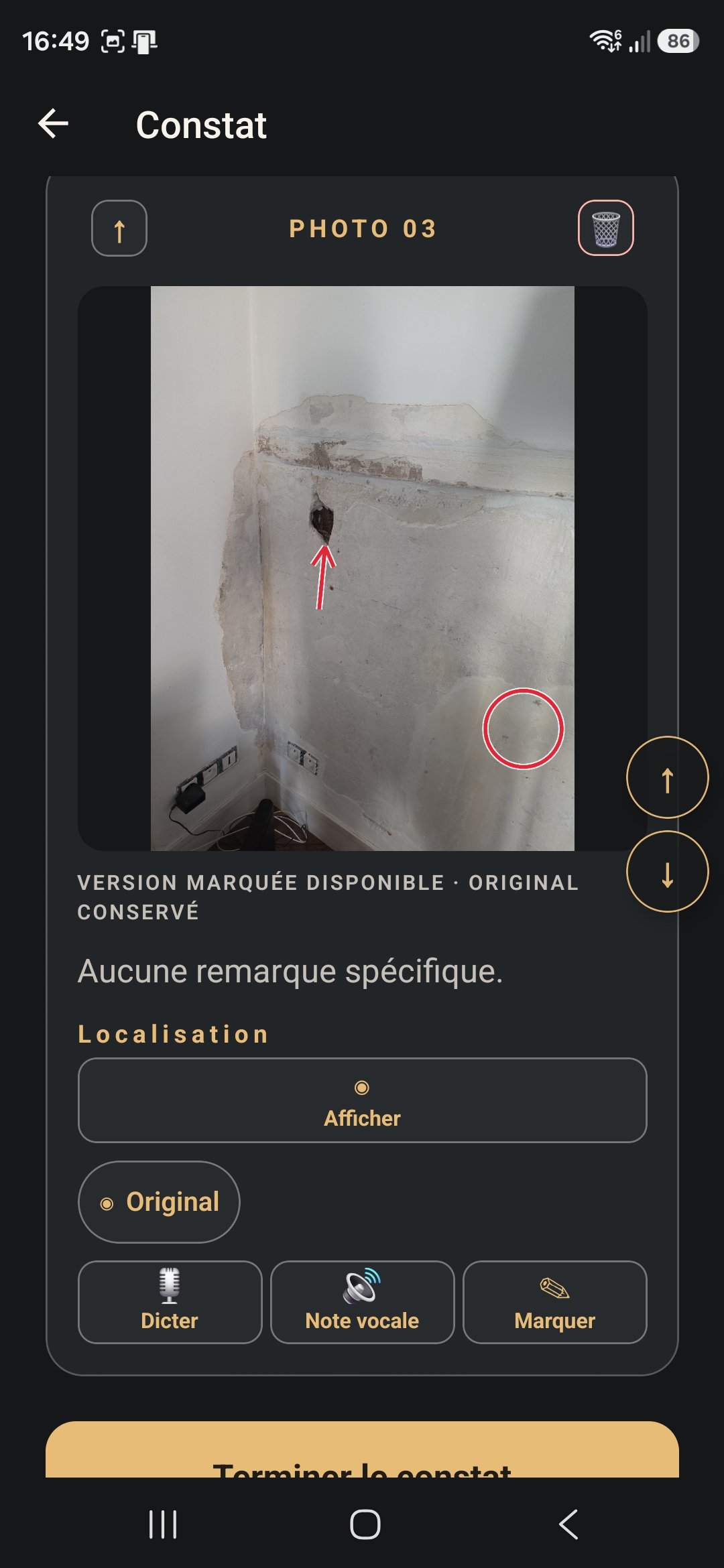 Capture réelle de MAVRYNE en français — Marquez exactement ce qui compte.